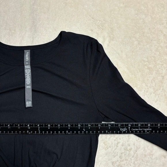 Vuori Womens Long Sleeve Cove Twist Tee Size XL Black Ribbed Athleisure VW1114 - Picture 10 of 12